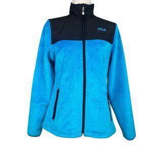 FILA SPORT® Women's Core Essentials Blue Biella Performance Fleece Jacket-Size S